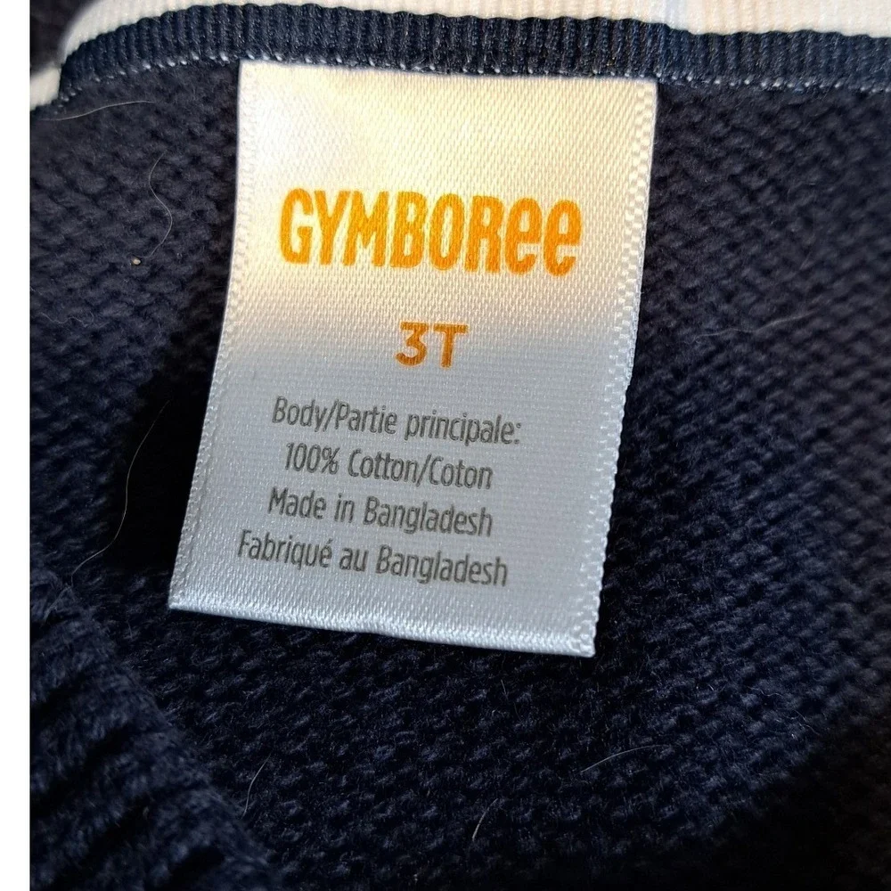 Gymboree‎ Boys Navy Blue Cable Knit Sweater Vest 100% Cotton V-Neck Size 3T